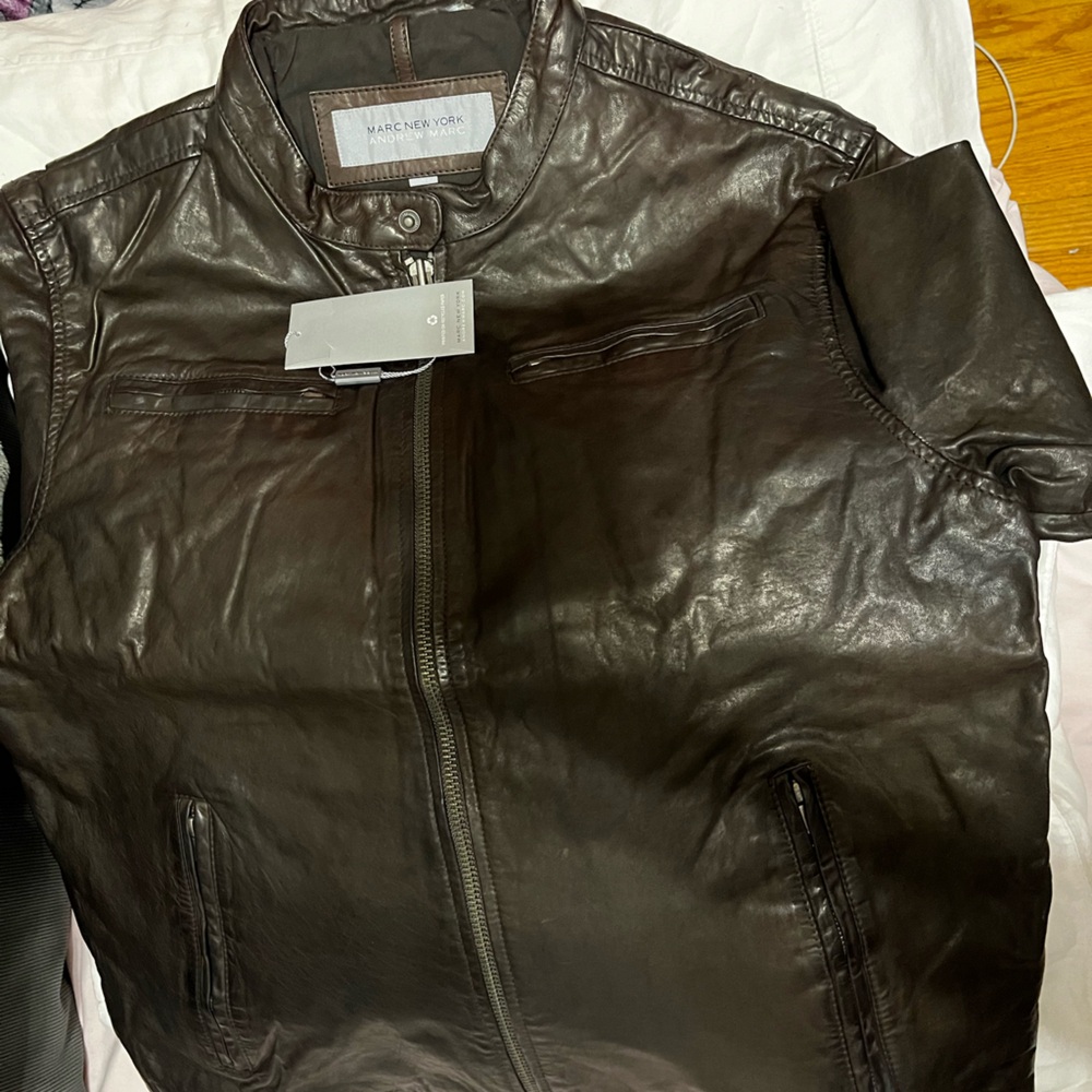 Andrew Marc Men Leather Jacket - Picture 11 of 16